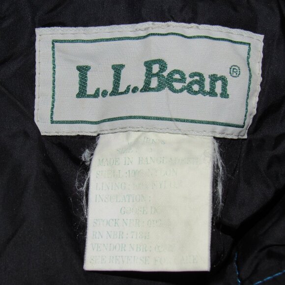 Vintage L L. Bean Blue Goose Down Puffer Packable Coat Women's S Small - Picture 8 of 8